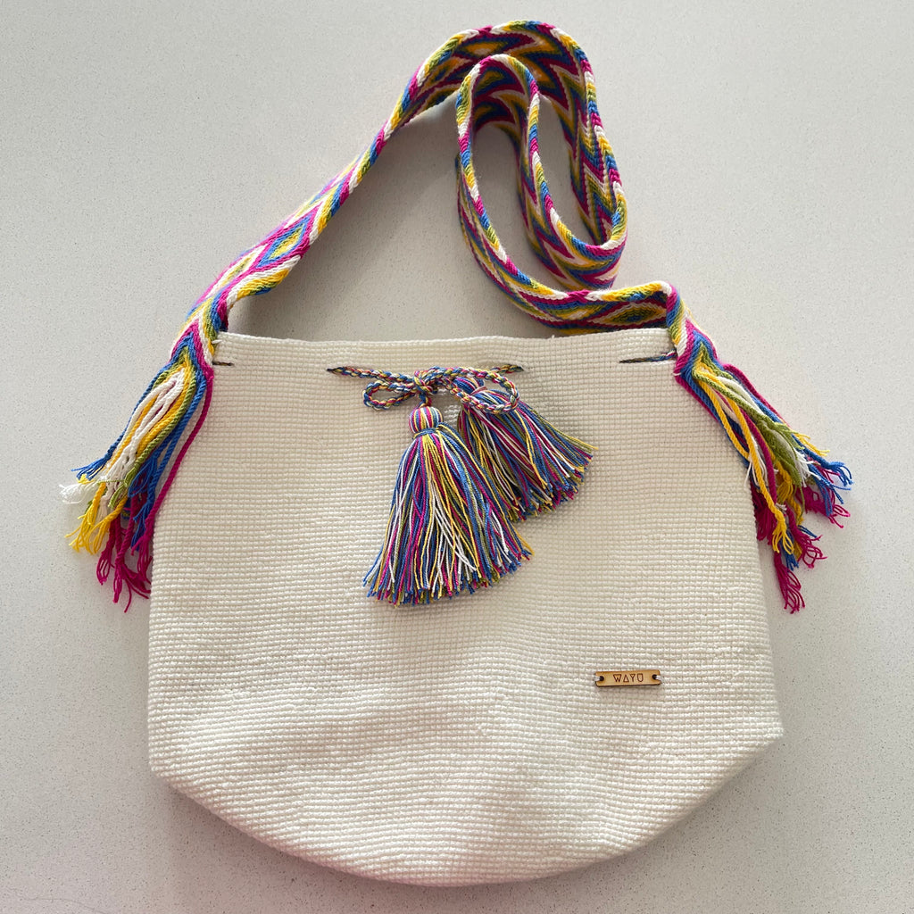 Natural White Wayuu Bucket Bag