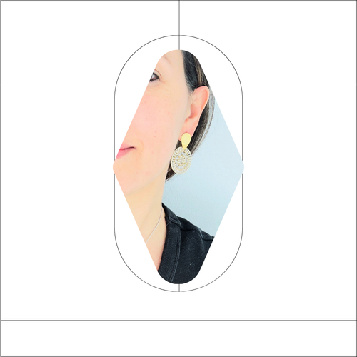 Crystal Bloom Handmade Beaded Earrings – Gold & Clear